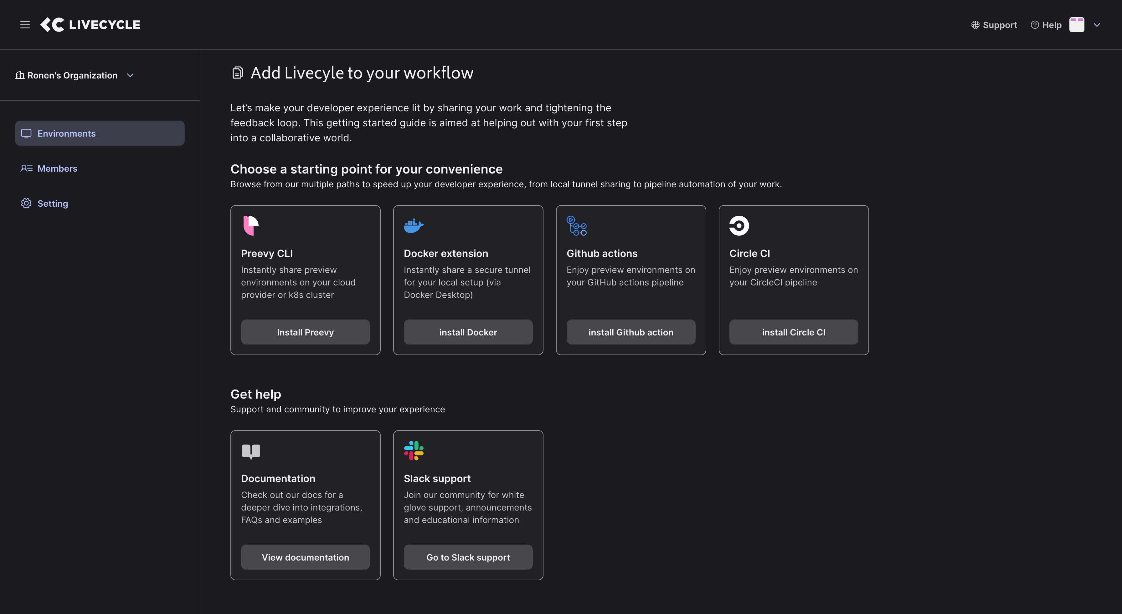 Livecycle Welcome screen